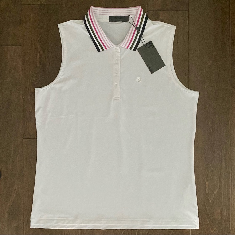 G/Fore Pleated Collar Sleeveless Polo - Picture 4 of 8